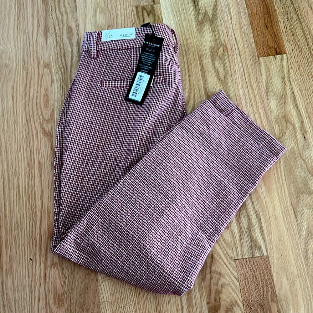 NWT Petite Berry Pink Plaid Trousers